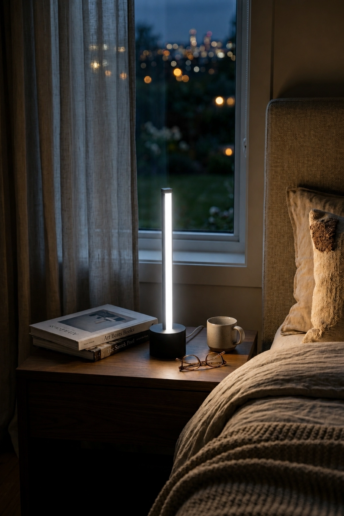Usb Dikey Led Masa Lambası Beyaz Gece Lambası 27 cm