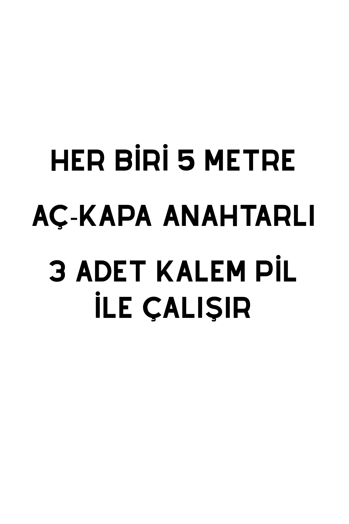 6’lı Her Biri 5 Metre Peri Led Seti - Günışığı - Beyaz - Mavi - Kırmızı - Pembe - RGB