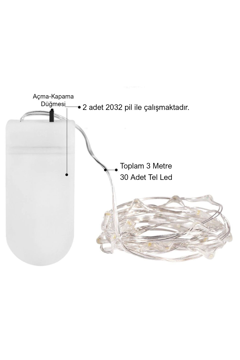 Günışığı Aç-Kapa Anahtarlı 2032 Peri Led