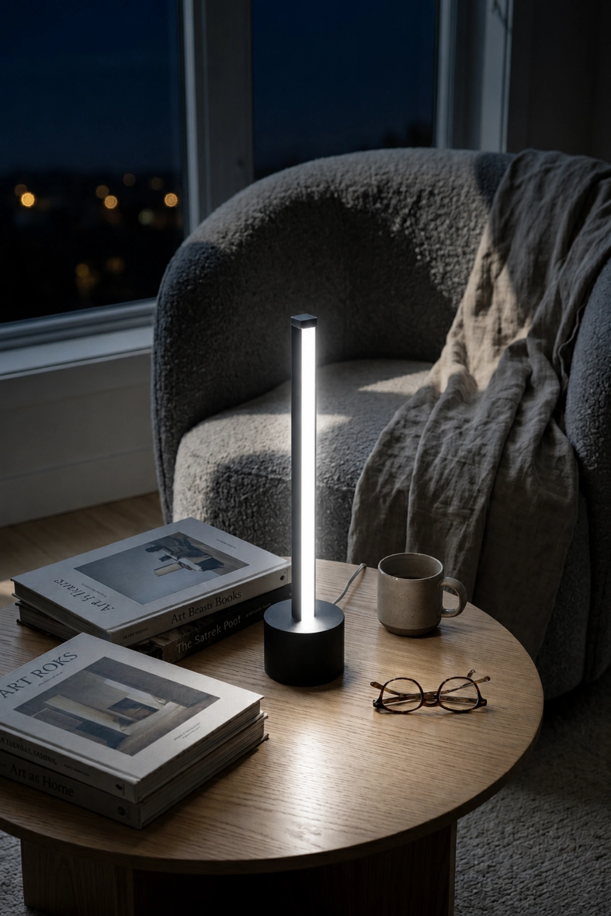 Usb Dikey Led Masa Lambası Beyaz Gece Lambası 27 cm