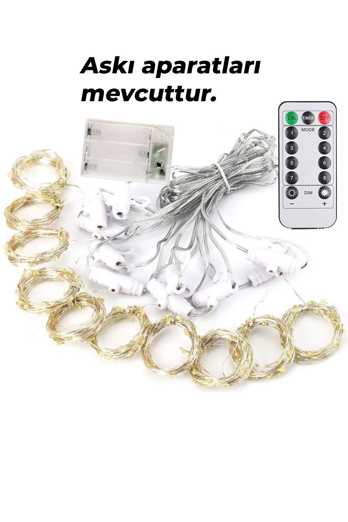 Günışığı Pilli Kumandalı Animasyonlu Perde Led 3x1 Metre Peri Perde Ledi Dekoratif Led