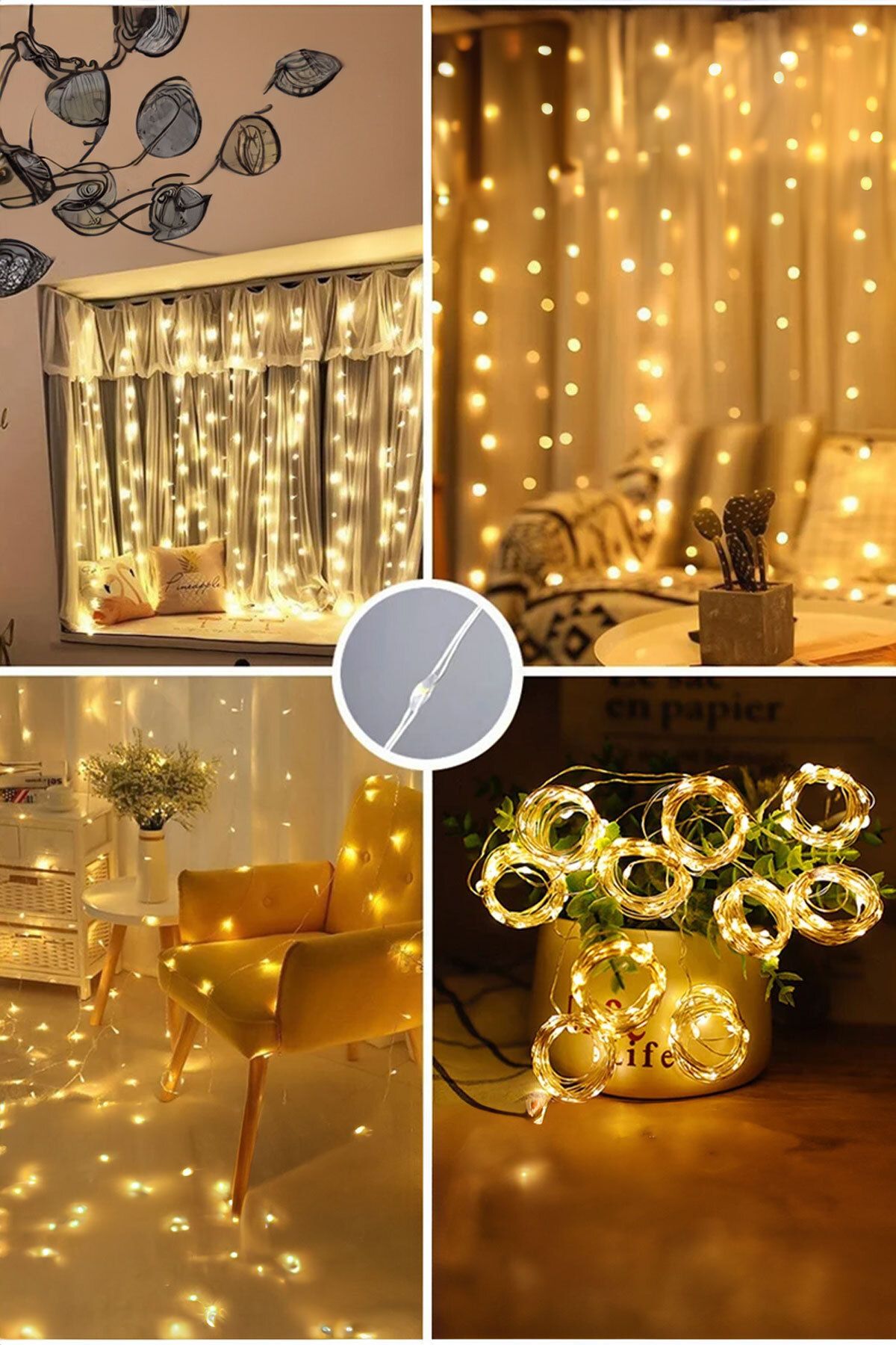 Günışığı Pilli Kumandalı Animasyonlu Perde Led 3x1 Metre Peri Perde Ledi Dekoratif Led