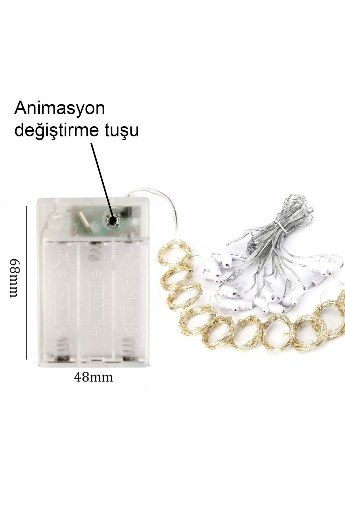 Günışığı Pilli Kumandalı Animasyonlu Perde Led 3x1 Metre Peri Perde Ledi Dekoratif Led