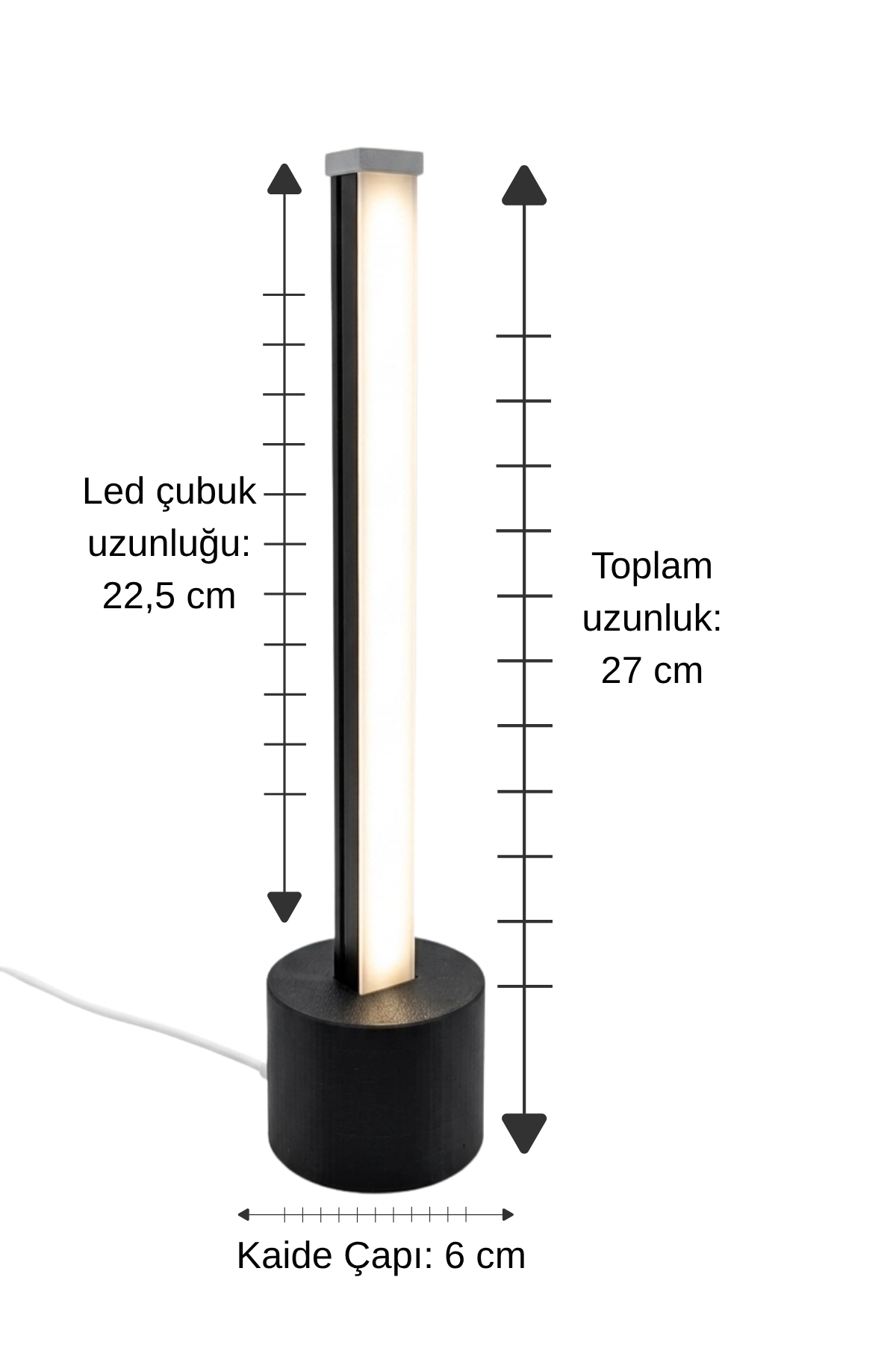 Usb Dikey Led Masa Lambası Günışığı Gece Lambası 27 cm