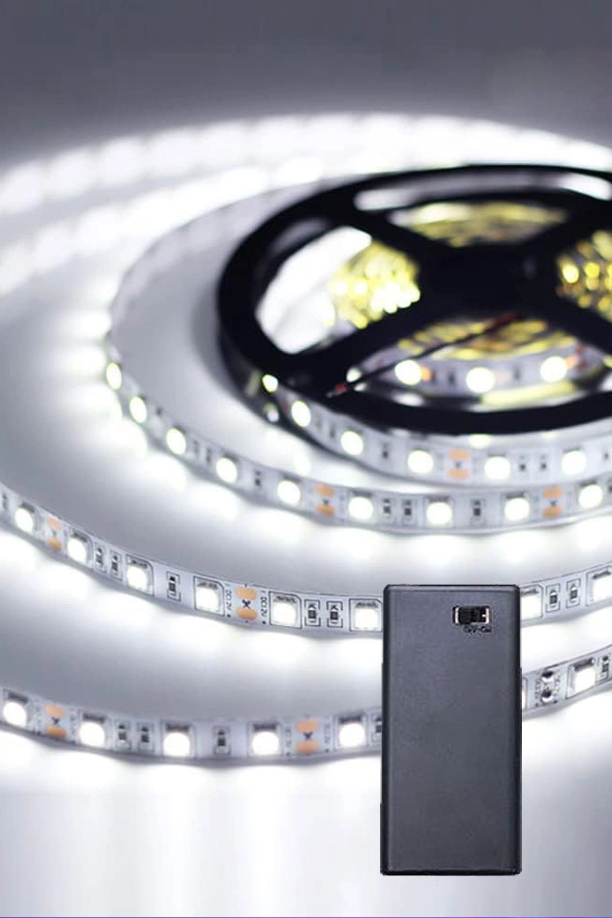 Beyaz Renk Pil Ile Çalışan Şerit Led 1,5 Metre Pilli Şerit Led (PİL DAHİL)