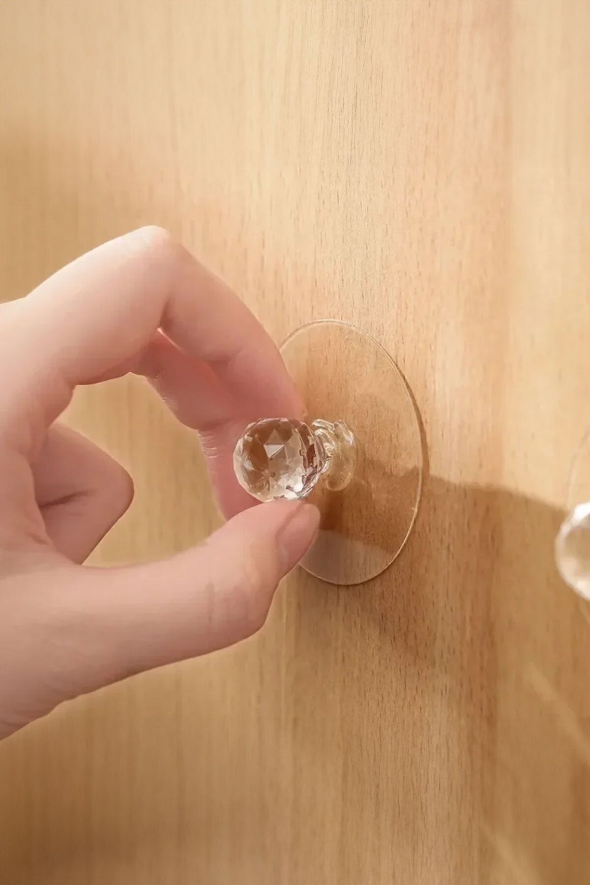4 Adet Kristal Topuzlu Yapışkanlı Dolap Çekmece Kapak Tutma Kulpu Takı, Havlu Asmak İçin Kulp