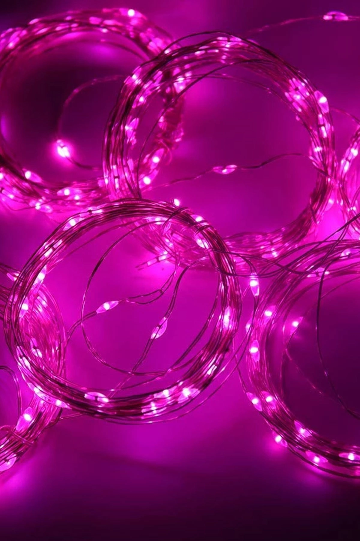 Pembe Perde Led 3x3 Metre Usb Kumandalı 8 Mod Animasyonlu Peri Led Işık