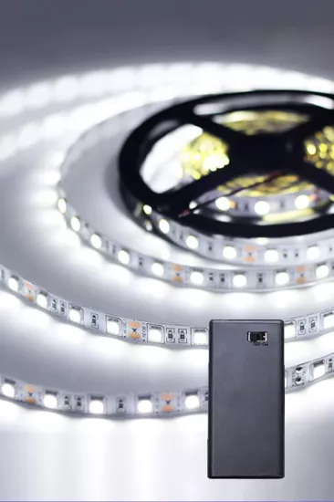 Beyaz Renk Pil Ile Çalışan Şerit Led 1,5 Metre Pilli Şerit Led (PİL DAHİL)