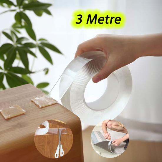 3 Metre Yüksek Mukavemetli Çok Amaçlı Çift Taraflı Şeffaf Bant