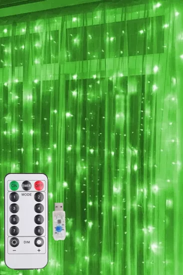Yeşil Perde Led 3x3 Metre Usb Kumandalı 8 Mod Animasyonlu Peri Led Işık