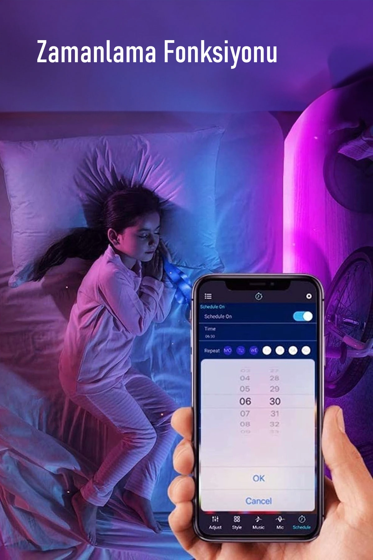 Telefondan Kontrol Edilebilen Sese Duyarlı Usb’li 20 Metre Smart Şerit Led
