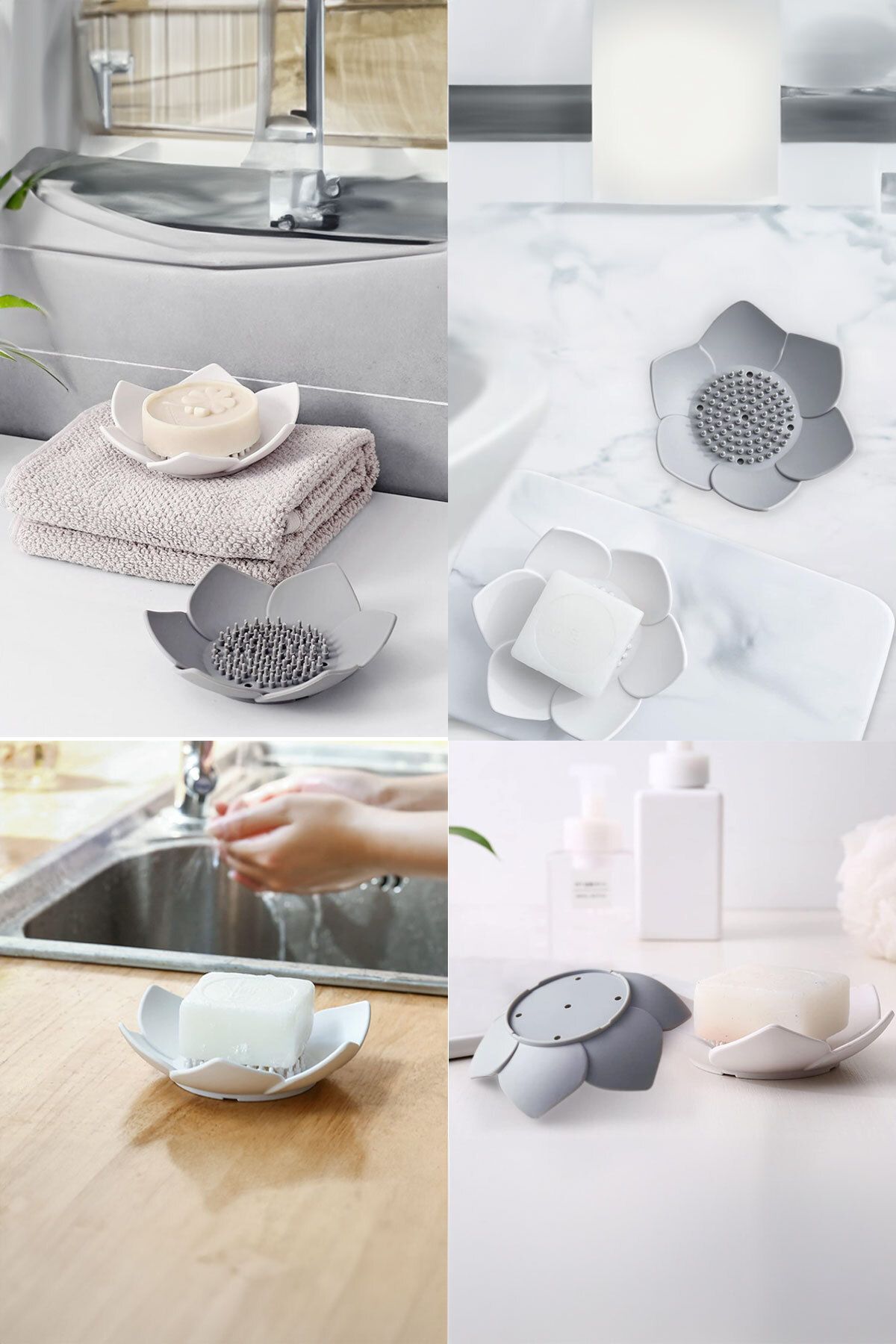 Lotus Model Silikon Sabunluk Su Giderli  Katı Sabunluk (MAVİ RENK)