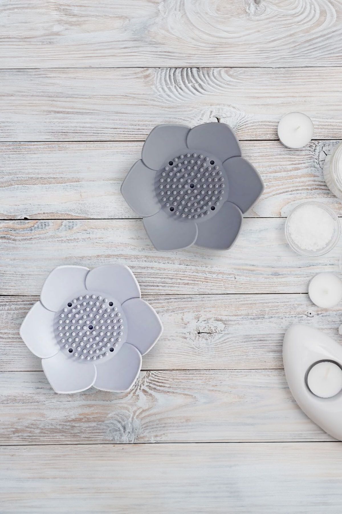 Lotus Model Silikon Sabunluk Su Giderli  Katı Sabunluk (SİYAH RENK)