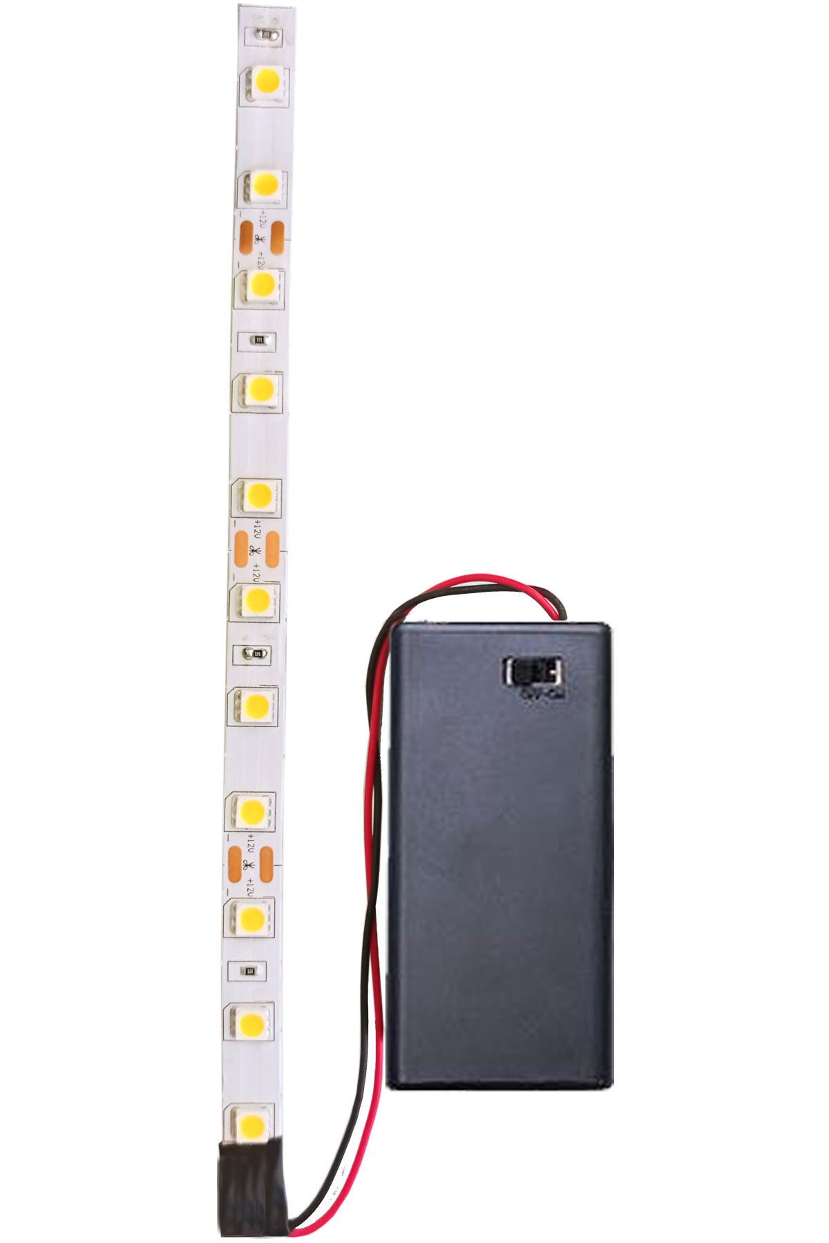 Günışığı Renk Pil Ile Çalışan Şerit Led 2 Metre Pilli Şerit Led (PİL DAHİL)